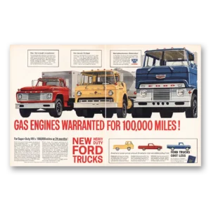 1960 Ford Trucks Print Ad | Gas Engines Warranted