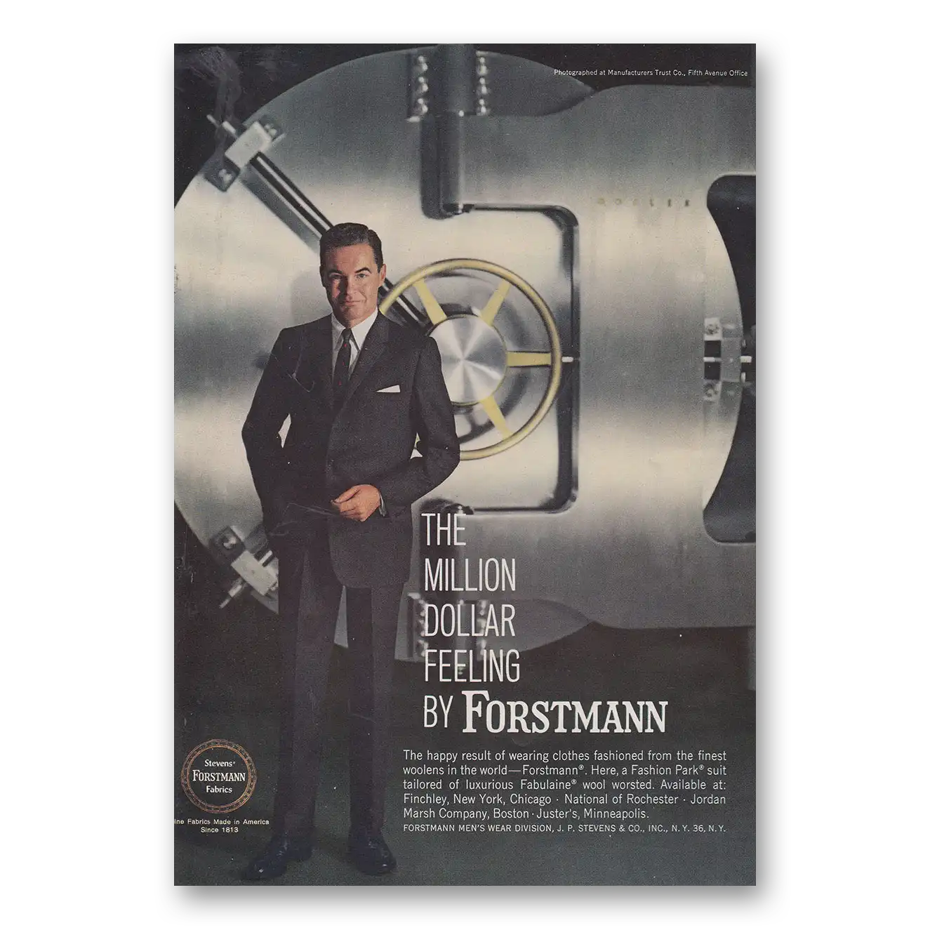 1960 Forstmann Wool Print Ad | Million Dollar Feeling