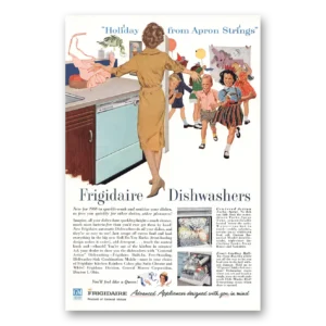 1960 Frigidaire Dishwasher Print Ad | Holiday From Apron Strings