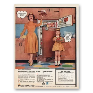 1960 Frigidaire Print Ad | Foodkeeping Wihtout Frost