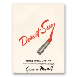 1960 Germaine Monteil Lipstick Print Ad | Royal Lipstick