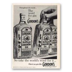 1960 Gordons Gin Print Ad | Word For Gin