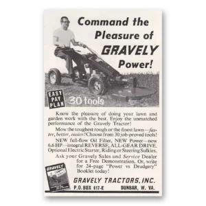 1960 Gravely Mowers Print Ad | Command Pleasure