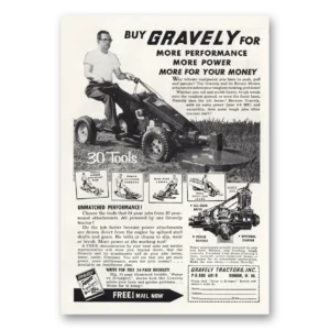 1960 Gravely Tractors Print Ad | More Performance