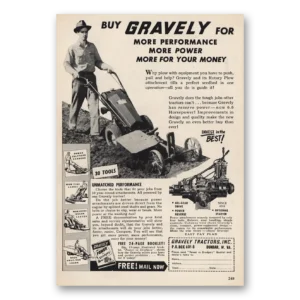 1960 Gravely Mowers Print Ad | Performance Power