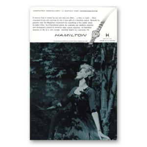 1960 Hamilton Watch Print Ad | Memory Shared By You One Other