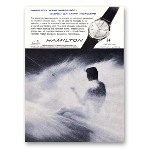 1960 Hamilton Watch Print Ad | Weatherproof