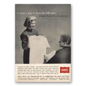 1960 Hanes Undergarments Print Ad | Underwear