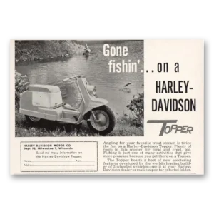 1960 Harley Davidson Topper Print Ad | Gone Fishin