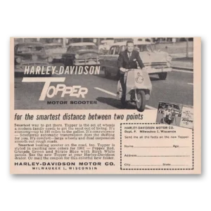 1960 Harley Davidson Topper Print Ad | Topper Motor Scooter