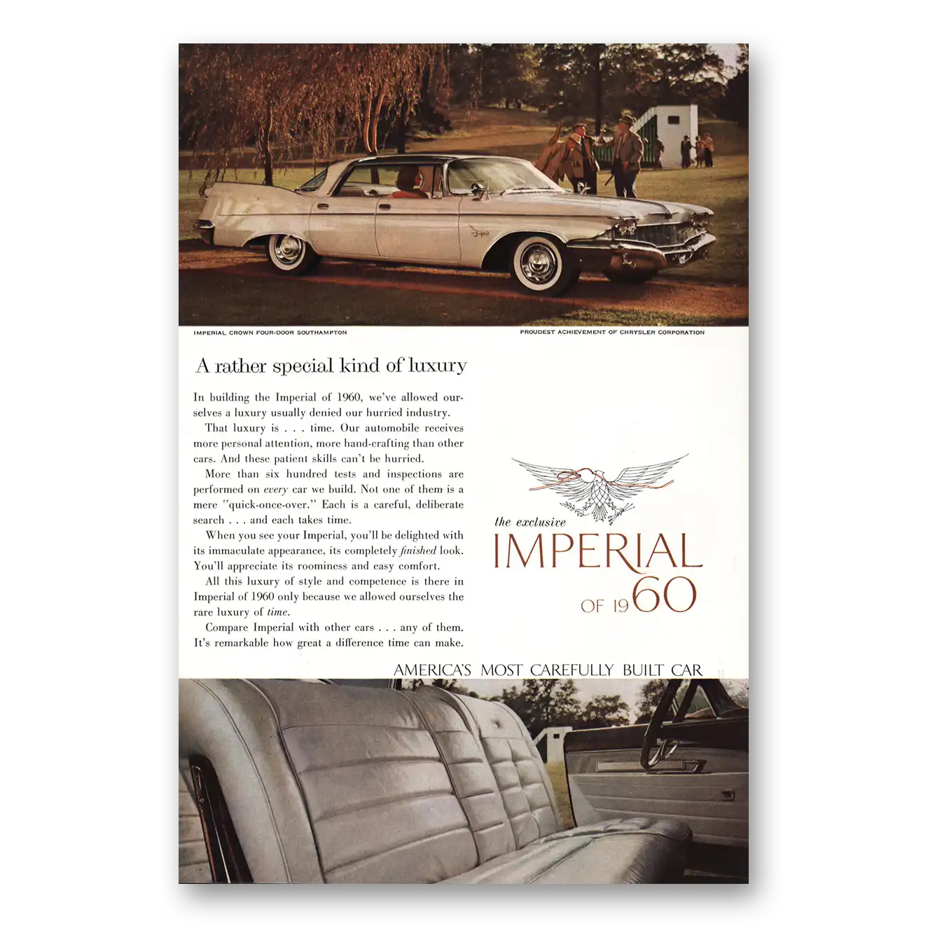 1960 Chrysler Imperial Print Ad | Crown Four Door
