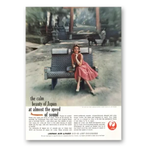 1960 Japan Air Lines Print Ad | Calm Beauty