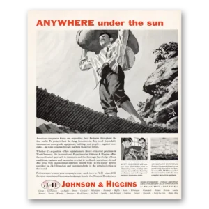 1960 Johnson & Higgins Print Ad | Under Sun
