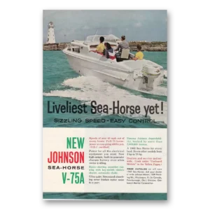 1960 Johnson Sea Horse Motors Print Ad | Sizzling Speed