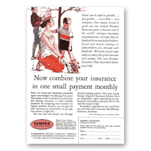 1960 Kemper Insurance Print Ad | Combine Insurance