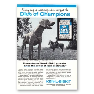 1960 Ken-L-Ration Dog Food Print Ad | Biskit Diet