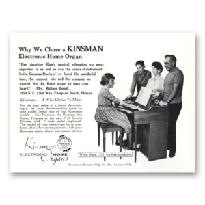 1961 Kinsman Home Organs Print Ad | Daughter Kim