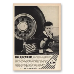 1960 KLM Royal Dutch Airlines Print Ad | Big Wheels