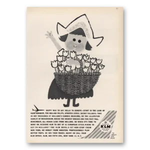 1960 KLM Royal Dutch Airlines Print Ad | Happy Way