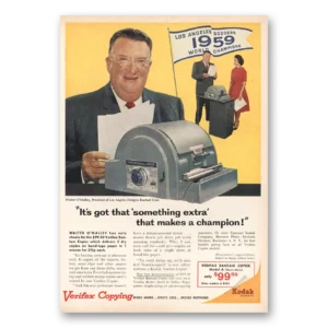 1960 Verifax Bantam Copier Print Ad | Los Angeles Dodgers