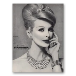 1960 Kramer Jewelry Print Ad | Pearls