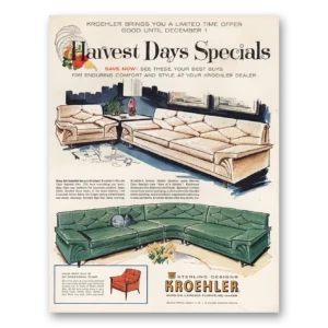 1960 Kroehler Furniture Print Ad | Harvest Days