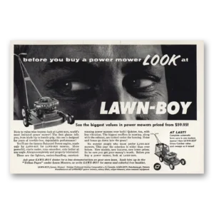 1960 Lawn Boy Mower Print Ad | Power Mower