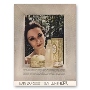 1960 Lentheric Bain D'Or Print Ad | Cold Shower