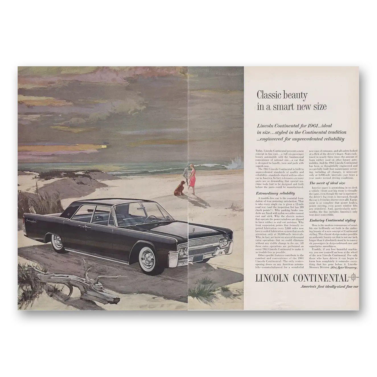 1960 Lincoln Continental Print Ad | Classic Beauty