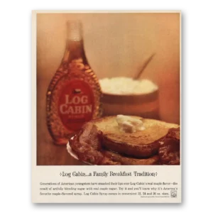 1960 Log Cabin Syrup Print Ad | Breakfast Tradition