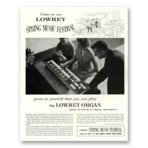 1960 Lowrey Organs Print Ad | Music Festival