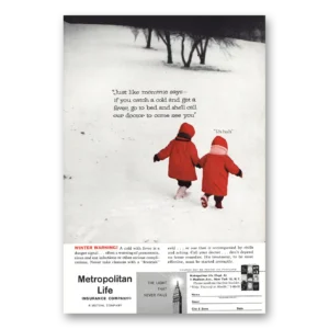 1960 Metropolitan Life Insurance Print Ad | Mommie Say