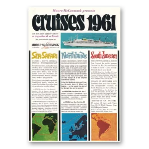 1960 Moore McCormack Lines Print Ad | Cruises 1961