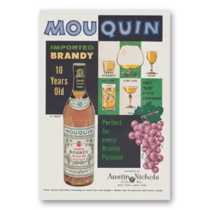 1960 Mouquin Brandy Print Ad | 10 Years Old