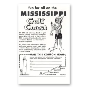1960 Mississippi Print Ad | Gulf Coast Fun For All