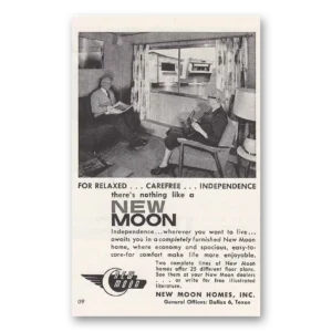 1960 New Moon Homes Print Ad | Carefree Independence