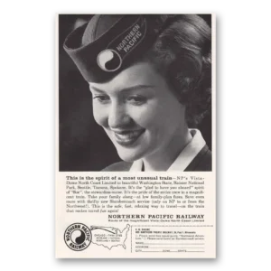 1960 Northern Pacific Railway Print Ad | Unusual Train