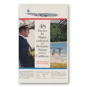 1960 Pan Am Print Ad | Jet Flights