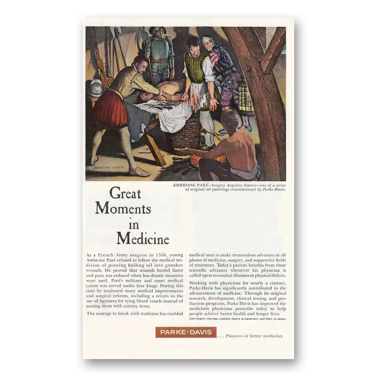 1960 Parke-Davis Print Ad | Ambroise Pare