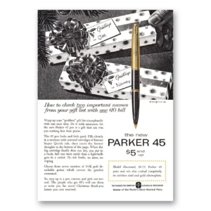 1960 Parker 45 Pen Print Ad | Important Names