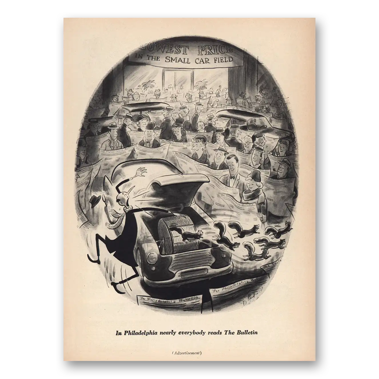 1960 Philadelphia Bulletin Print Ad | Small Car