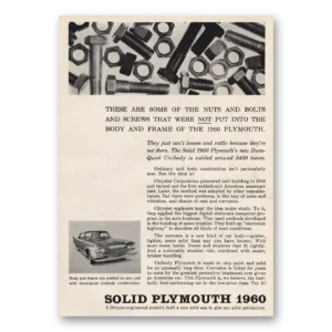 1960 Plymouth Print Ad | Some Nuts Bolts
