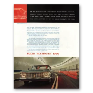 1960 Plymouth Print Ad | Grunt Squeak