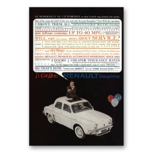 1960 Renault Dauphine Print Ad | I Drove