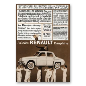 1960 Renault Dauphine Print Ad | Le Car Hot