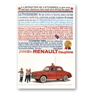 1960 Renault Dauphine Print Ad | La Proclamation