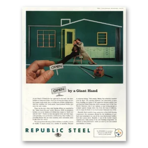 1960 Republic Steel Print Ad | Giant Hand