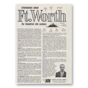 1960 Rock Island Lines Print Ad | Ft Worth