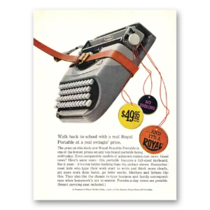 1960 Royal Typewriter Print Ad | Walk Back