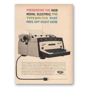 1960 Royal Typewriter Print Ad | Right Here